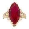 14ct Yellow Gold Red Gem Ring