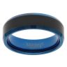 Unique & Co Tungsten And Carbide Blue And Black Wedding Ring