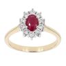 9ct Yellow Gold Ruby and Diamond Cluster Ring
