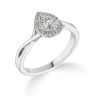 9ct White Gold 0.20ct Natural Diamond Double Halo Pear Twist B And Ring