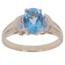 9ct Yellow Gold 0.05ct Diamond and Blue Topaz Ring