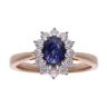 18ct White And Rose Gold Sapphire And Diamond Cluster Ring