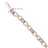 9ct Yellow Gold Amethyst Crossover Bracelet 7"