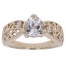9ct Yellow Gold Cubic Zirconia Three Stone Crossover Ring