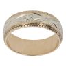 9ct Yellow And White Gold 5.5mm Floral Patterned Wedding Band