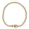 14ct Yellow Gold Monaco Bub Plain Lock Bead Bracelet 8.5"