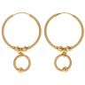22ct Yellow Gold Satelite Drop Hoop Earrings