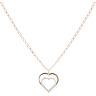 9ct Yellow and White Gold Patterned Heart Pendant and Chain 18"