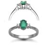 18ct White Gold D 0.08ct Emerald 0.50ct 3 Stone Ring