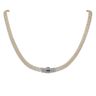 14ct Yellow Gold Monaco Classic Agua Cubic Zirconia Pave Lock Fancy Chain 15"
