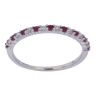 9ct White Gold 0.10ct Brilliant Cut Diamond and Ruby Half Eternity Ring