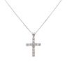 9ct White Gold 0.10ct Diamond Cross Pendant and Chain 16"