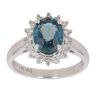 18ct White Gold 0.41ct Brilliant Cut Diamond and Sapphire Cluster Ring