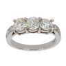 18ct White Gold 1.80cts Old Cut Diamond Trilogy Ring by Anya Belle