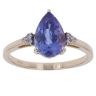 9ct Yellow Gold Tanzanite and Cubic Zirconia Single Stone Ring