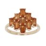 9ct Yellow Gold Orange Gemstone Cluster Ring