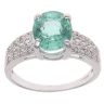 18ct White Gold 0.05ct Diamond and Green Tourmaline Ring