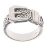 Silver Patterned Buckle Ring