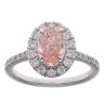 9ct White Gold 2.00ct Oval and Brilliant Cut Pink and Colourless Lab Grown Diamond Cluster Ring