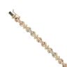 9ct Yellow White and Rose Gold Fancy Bracelet 7"