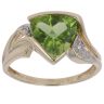 9ct Yellow Gold 0.02ct Diamond and Peridot Ring
