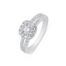 9ct White Gold 1.00ct Lab Grown Diamond Solitaire Halo Ring G VS