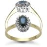 9ct Yellow Gold 0.12ct Diamond & Sapphire Ring