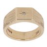 9ct Yellow Gold 0.05ct Diamond Patterned Signet Ring