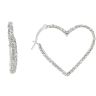 Sterling Silver Crystal Heart Hoop Earrings By Icesia