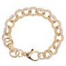 9ct Yellow Cubic Zirconia Patterned Belcher Bracelet 9"