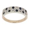 9ct Yellow Gold 0.05ct Diamond and Sapphire Two Row Ring