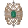 14ct Yellow Gold 0.70ct Diamond and Emerald Fancy Ring