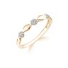 9ct Yellow Gold 0.10ct Natural Diamond Twist Bridal Ring