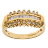 18ct Yellow Gold 0.33ct Brilliant and Princess Cut Diamond Fancy Ring