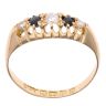 18ct Yellow Gold 0.15ct Round Brilliant Diamond and Sapphire Five Stone Ring