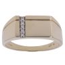 9ct Yellow Gold 0.06ct Diamond Square Signet Ring
