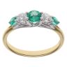 18ct Yellow Gold 0.33ct Brilliant Cut Diamond and Emerald Graduated 5 Stone Ring