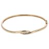 9ct Yellow Gold 0.15ct Diamond Trilogy Hinged Bangle