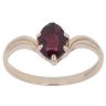 9ct Yellow Gold Garnet Wishbone Ring