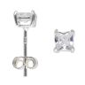 Silver Cubic Zirconia Stud Earrings By Icesia