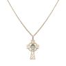 9ct Yellow Gold Blue Gemstone Celtic Cross Pendant and Chain 18"