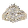 9ct Yellow Gold 1.00ct Brilliant and Baguette Cut Diamond Fancy Ring