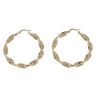 14ct Yellow Gold Greek Key Twist Hoop Earrings