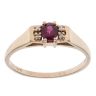 9ct Yellow Gold 0.05ct Brilliant Cut Diamond and Ruby Single Stone Ring