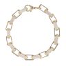 9ct Yellow Gold Cubic Zirconia And Plain Square Belcher Bracelet 7.5"
