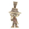 9ct Yellow Gold Black and Orange Gemstone Freddy Krueger Figure Pendant