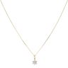 9ct Yellow Gold 0.30ct Diamond Cluster Pendant and Chain 18"