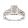 9ct White Gold 0.75ct Princess And Brilliant Cut Diamond Cluster Ring