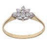 18ct Yellow Gold 0.25ct Brilliant Cut Diamond Cluster Ring