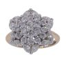 9ct Yellow Gold 2.00ct Brilliant and Marquise Cut Diamond Cluster Ring